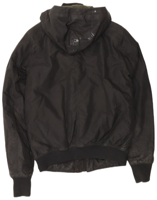 G-Star Herre Hooded Windbreaker Jacket UK 38 Medium Black Polyester