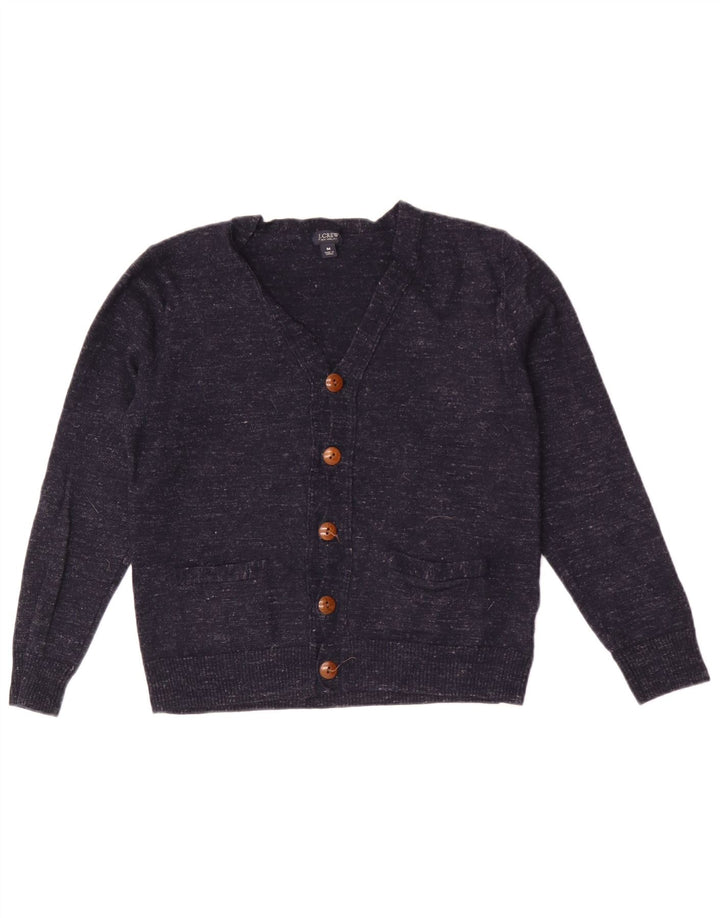 J. Crew Herre Slim Fit Cardigan Sweater Medium Marineblå Flecked Uld