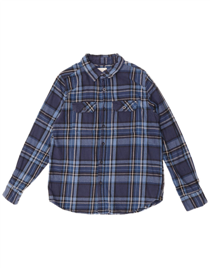 Mountain Warehouse Herre flannelskjorte Stor marineblå ternet bomuld