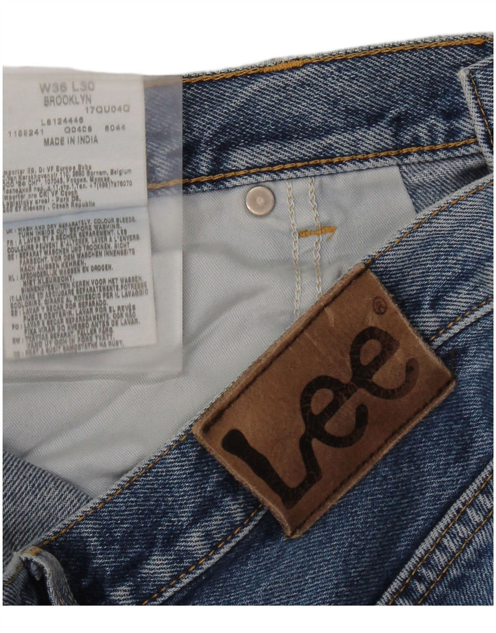 LEE Herre Brooklyn Straight Jeans W36 L30 Blå Bomuld