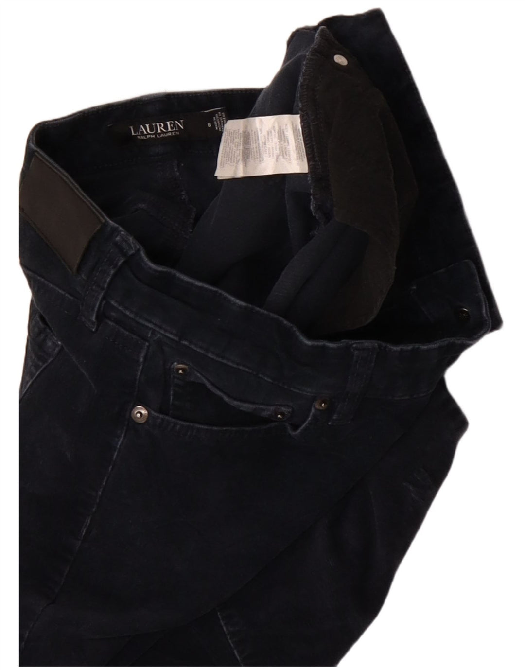 RALPH LAUREN Dame fløjlsbukser US 8 Medium W30 L30 Marineblå