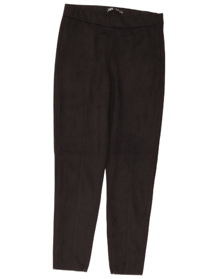 Zara Dame Slim Casual Bukser Large W30 L27 Sort