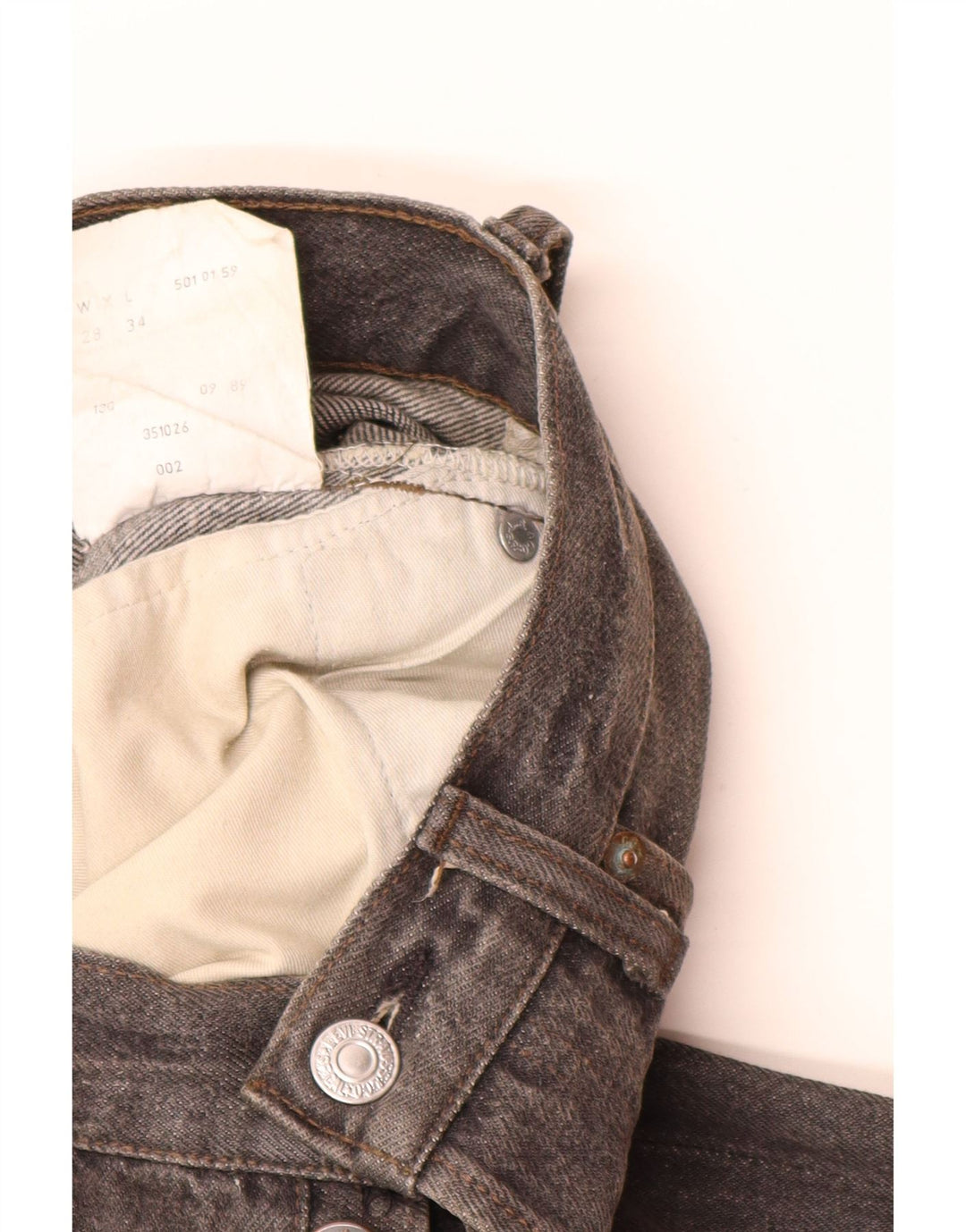 Levi's Herre 501 Straight Jeans W28 L28 Grå Bomuld