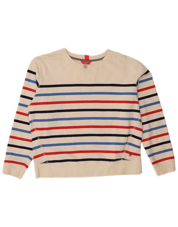 Joules Dame Oversized Sweatshirt Jumper UK 10 Small Off White Stribet