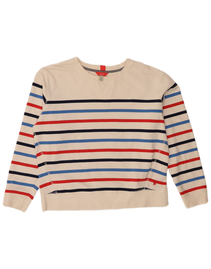 Joules Dame Oversized Sweatshirt Jumper UK 10 Small Off White Stribet