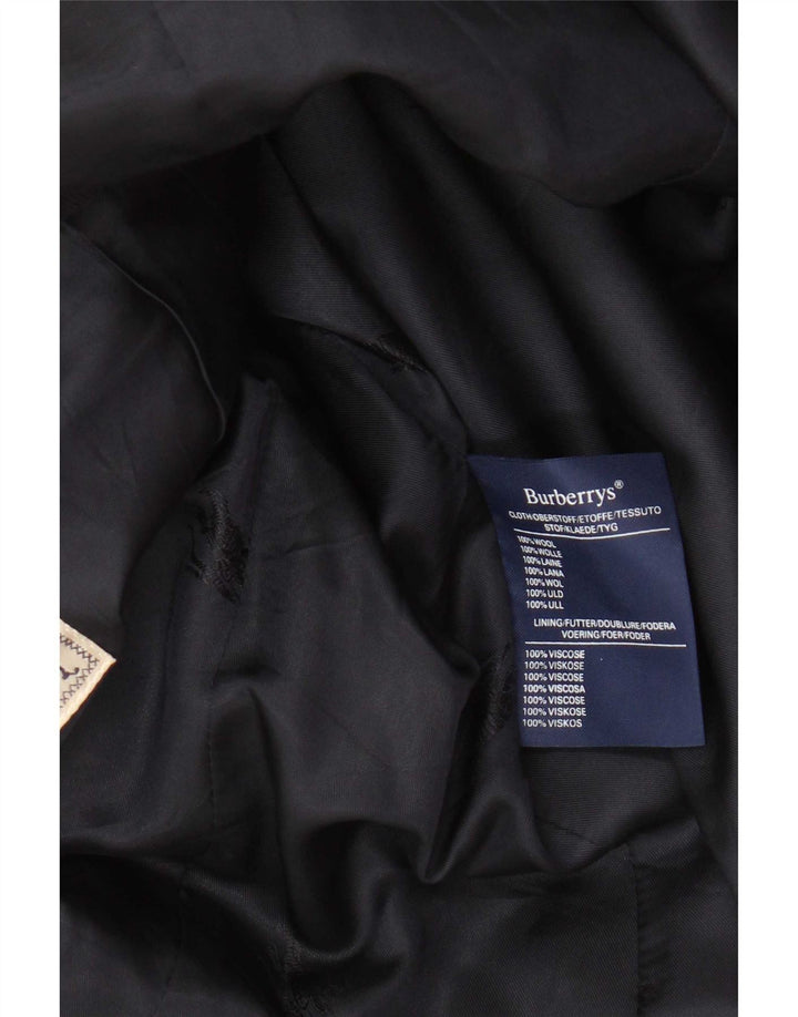 Burberrys Dame 1-knaps blazerjakke UK 12 Medium Navy Blue Wool