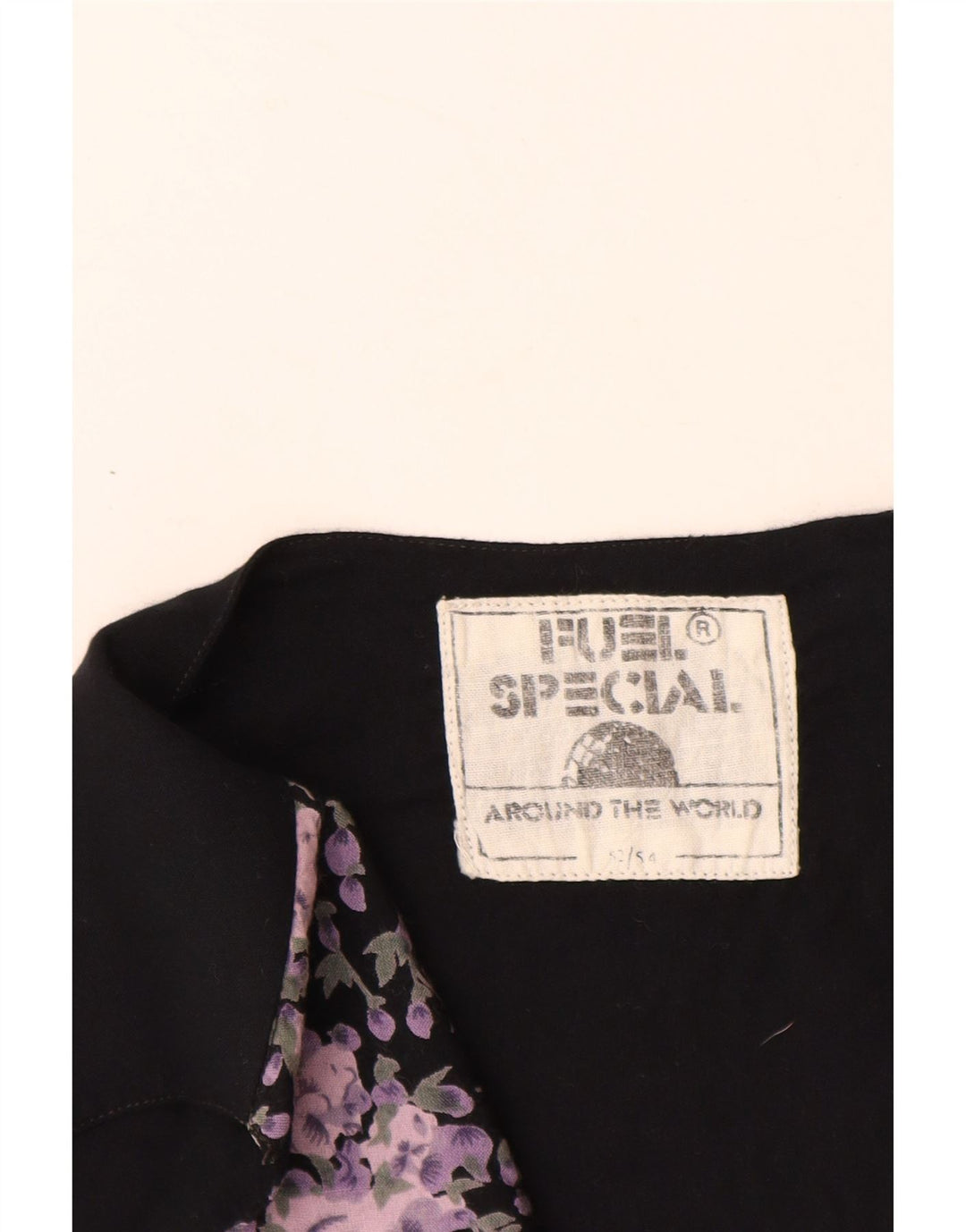 VINTAGE Herrevest IT 52/54 Large Black Floral Viscose