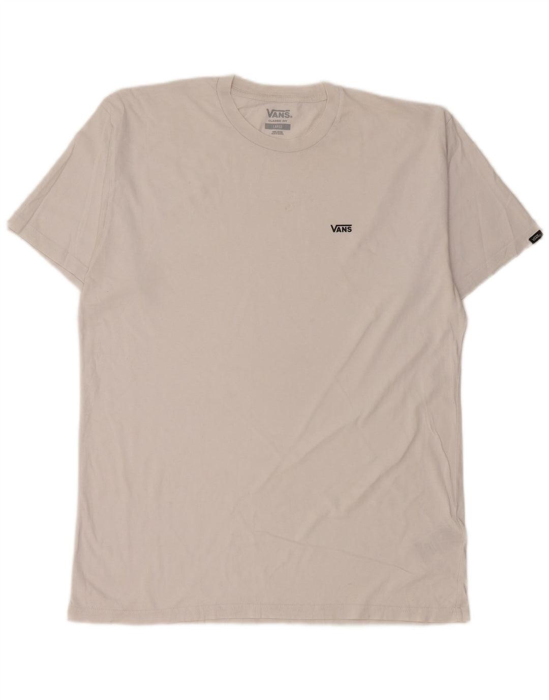 VANS Herre Classic Fit T-Shirt Top Stor Hvid Bomuld