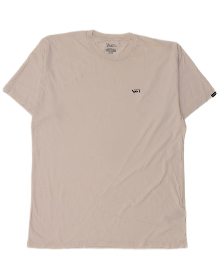 VANS Herre Classic Fit T-Shirt Top Stor Hvid Bomuld