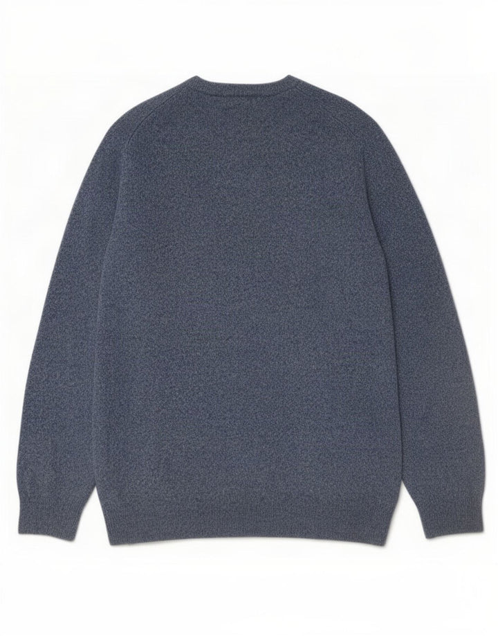 Marks & Spencer Herre sweater med rund hals, lille blå flækket lammeuld