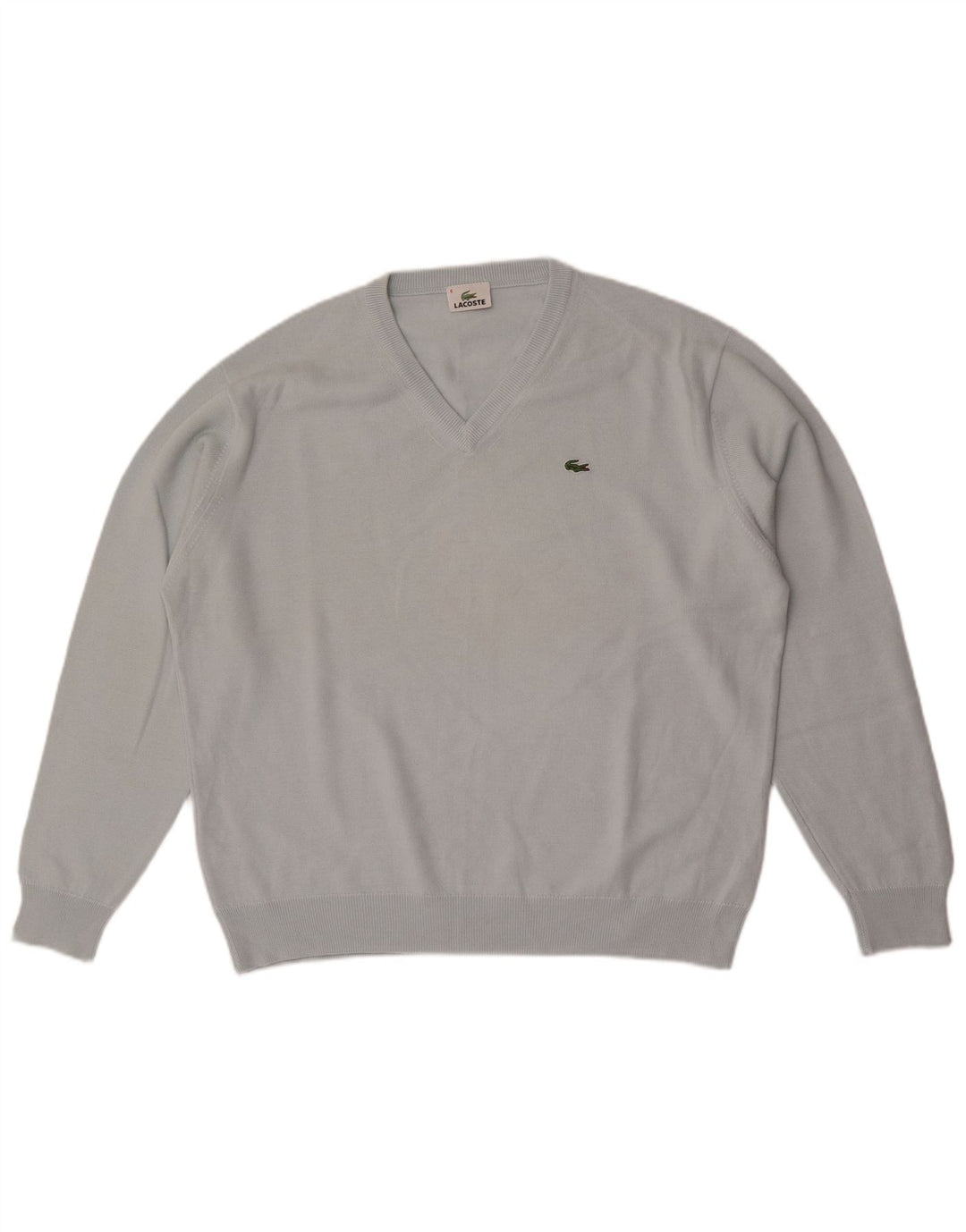 Lacoste Herre V-hals sweater str. 6 XL Blå uld