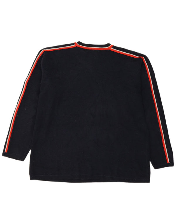 Quiksilver Herre rund hals sweater XL marineblå stribet akryl