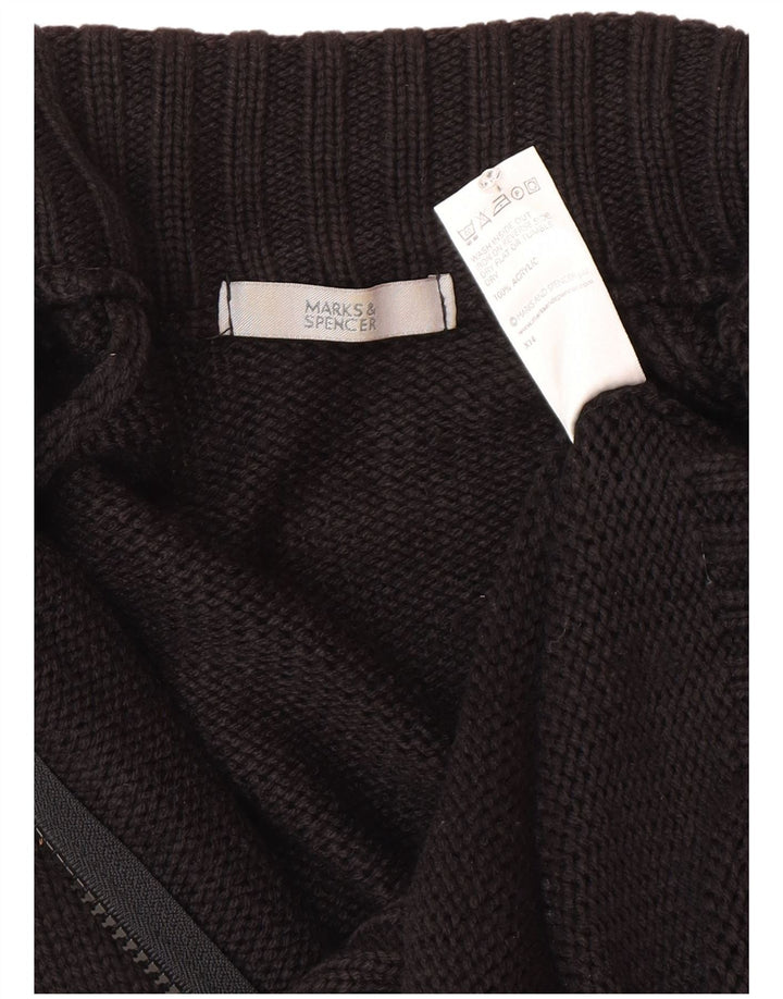 Marks & Spencer Dame Cardigan Sweater UK 14 Medium Sort Akryl