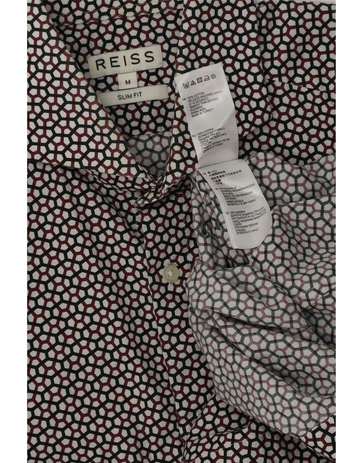 Reiss Herre Slim Fit skjorte Medium Flerfarvet geometrisk bomuld