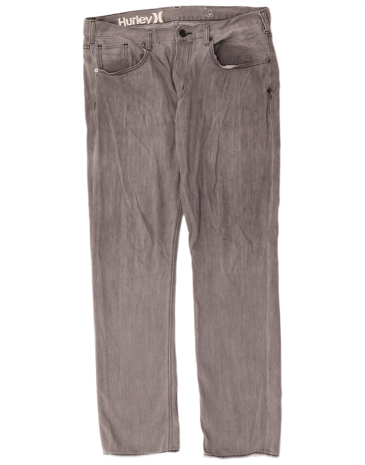 Hurley Herre Straight Jeans W36 L33 Grå Bomuld