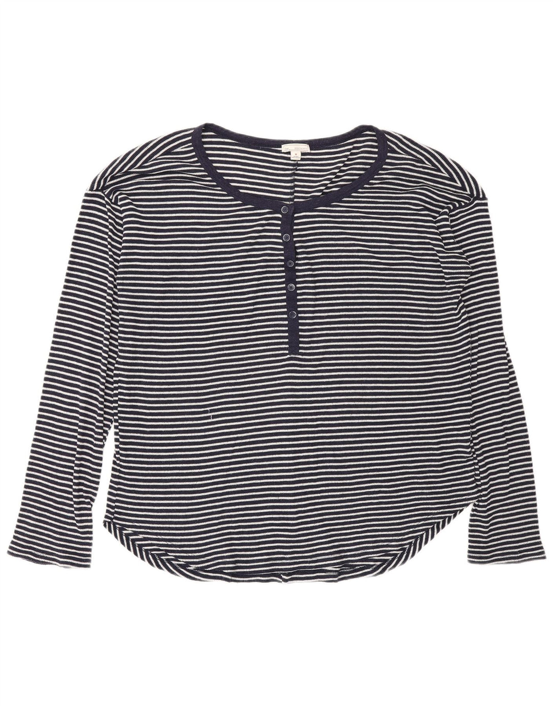 Gas Dametop Langærmet UK 14 Mellem marineblå stribet polyester