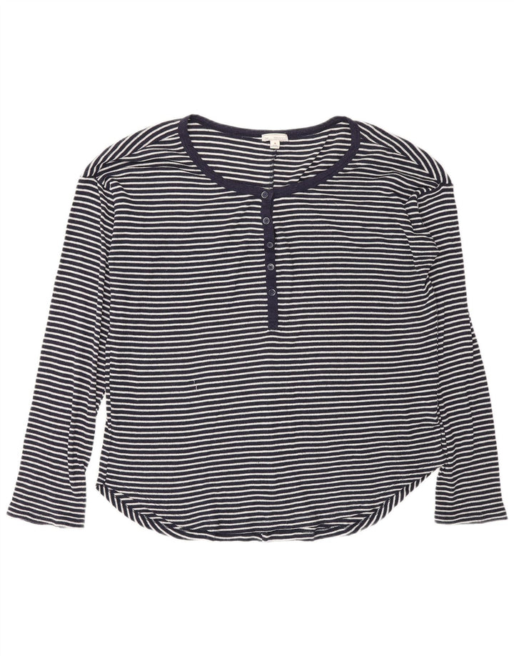 Gas Dametop Langærmet UK 14 Mellem marineblå stribet polyester