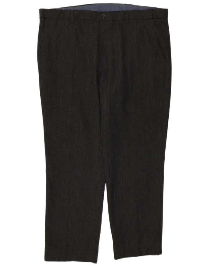 MARKS & SPENCER Mens Straight Chino Trousers W40 L29 Grey Polyester
