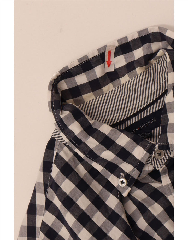 Tommy Hilfiger Herre Custom Fit skjorte størrelse 15 1/2 16 Medium Blue Gingham