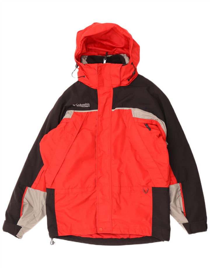 Columbia Mens Interchange Windbreaker Jacket UK 36 Small Red Colourblock