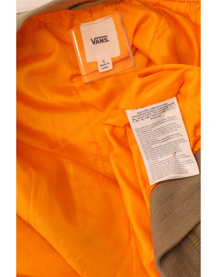 VANS Boys Bomber Jacket 12-13 År Stor Khaki Nylon