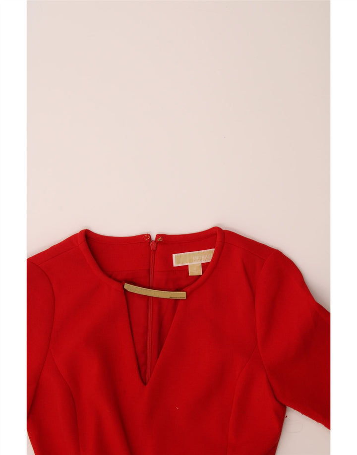 MICHAEL KORS Womens Sheath Dress US 2 XS Red Polyester Vintage Michael Kors and Second-Hand Michael Kors from Messina Hembry 