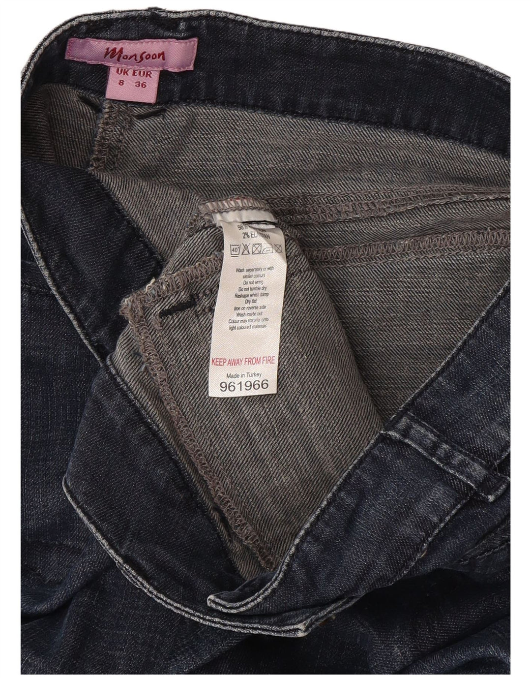 Monsoon Womens Flared Jeans UK 8 Small W27 L30 Navy Blue Bomuld