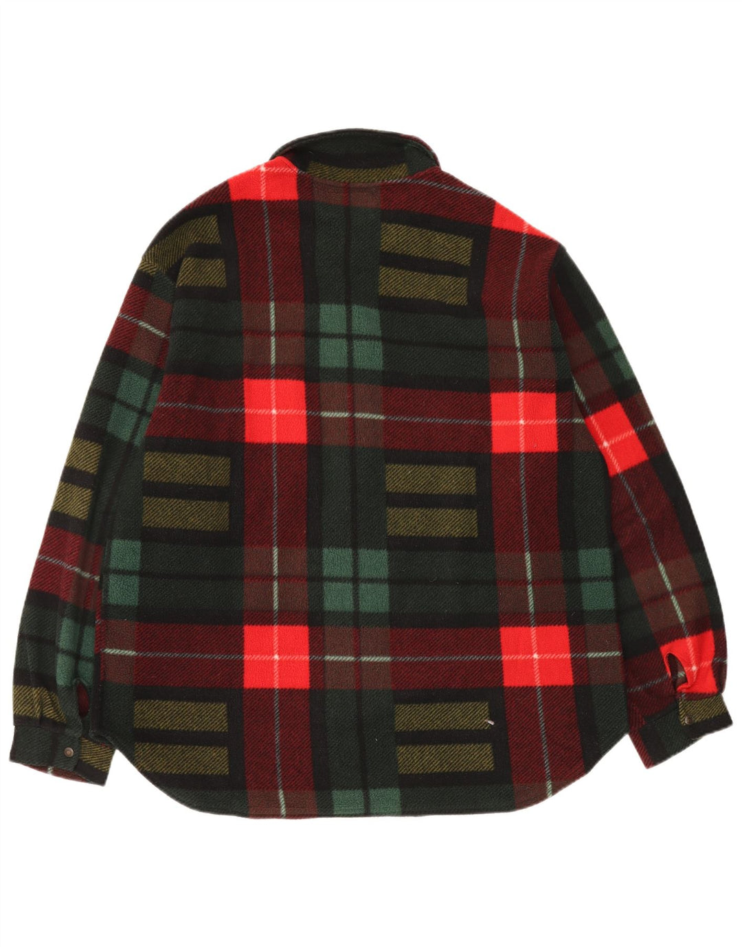 Vintage overshirt til mænd Fleeceskjorte Stor flerfarvet ternet polyester