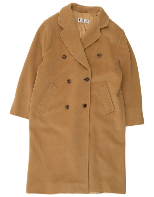 Marella Dame Oversized Dobbeltradet Frakke UK 12 Medium Beige Uld