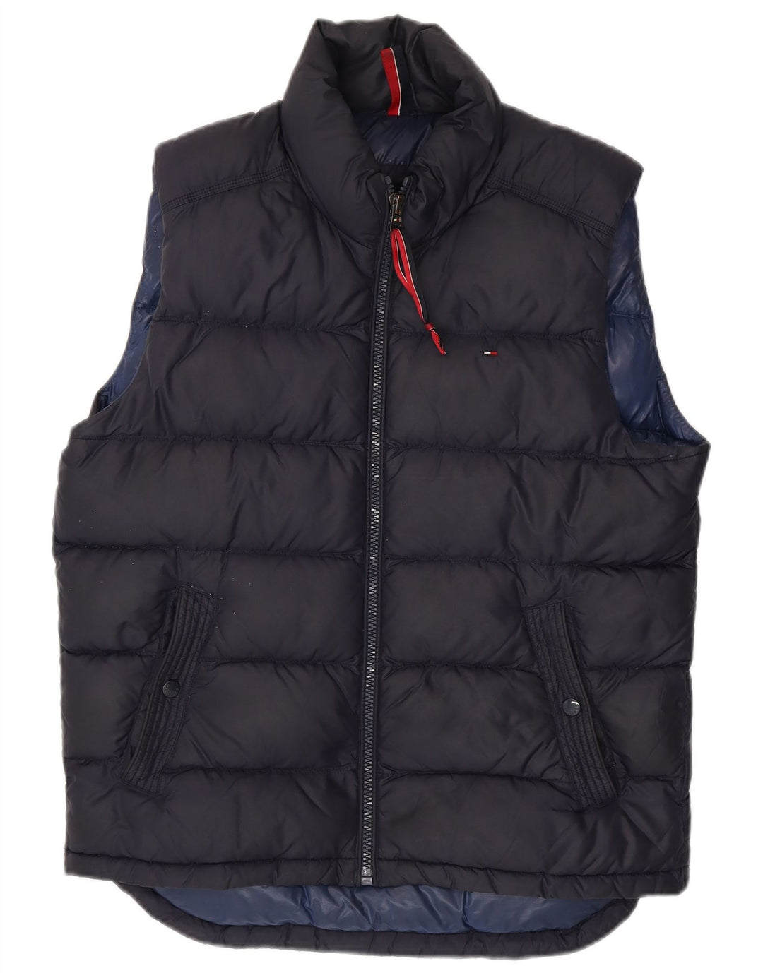TOMMY HILFIGER Polstret vest for mænd UK 40 Stor marineblå nylon