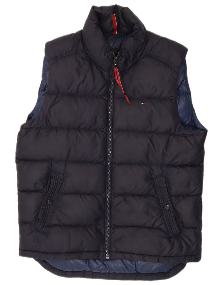 TOMMY HILFIGER Polstret vest for mænd UK 40 Stor marineblå nylon