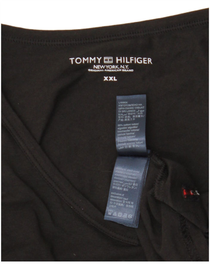 Tommy Hilfiger Herre T-Shirt Top 2XL Sort Bomuld