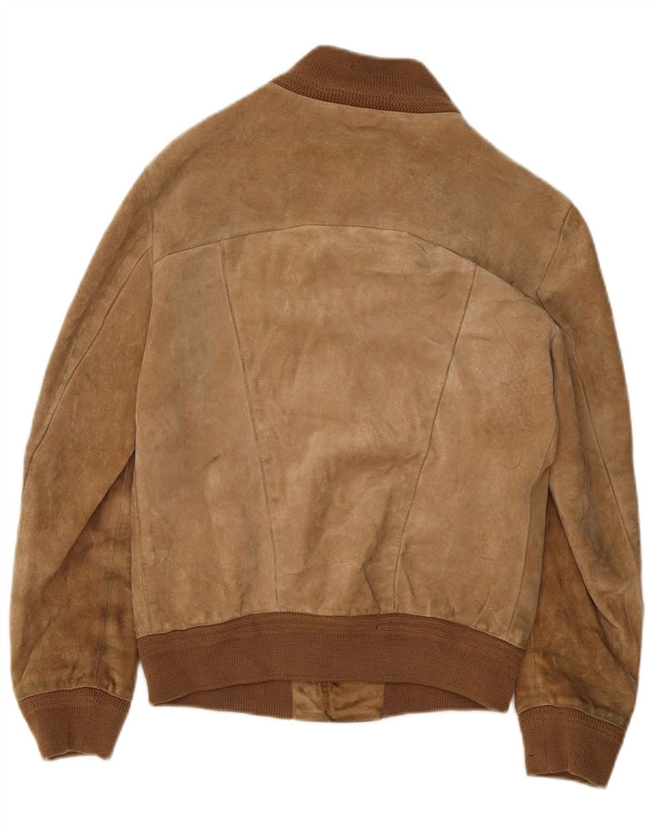 Vintage herre ruskind bomberjakke IT 46 Small Beige