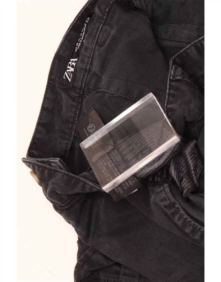 Zara Herre Slim Cargo Bukser EU 38 Small W30 L29 Sort Bomuld