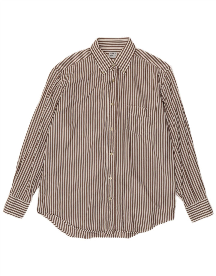 Danolis Herreskjorte str. 44 17 1/2 XL Brunstribet bomuld