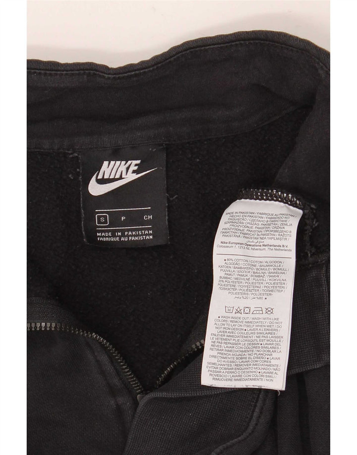 Nike Dame 1/4 Zip Oversized Sweatshirt Jumper UK 10 Lille sort bomuld