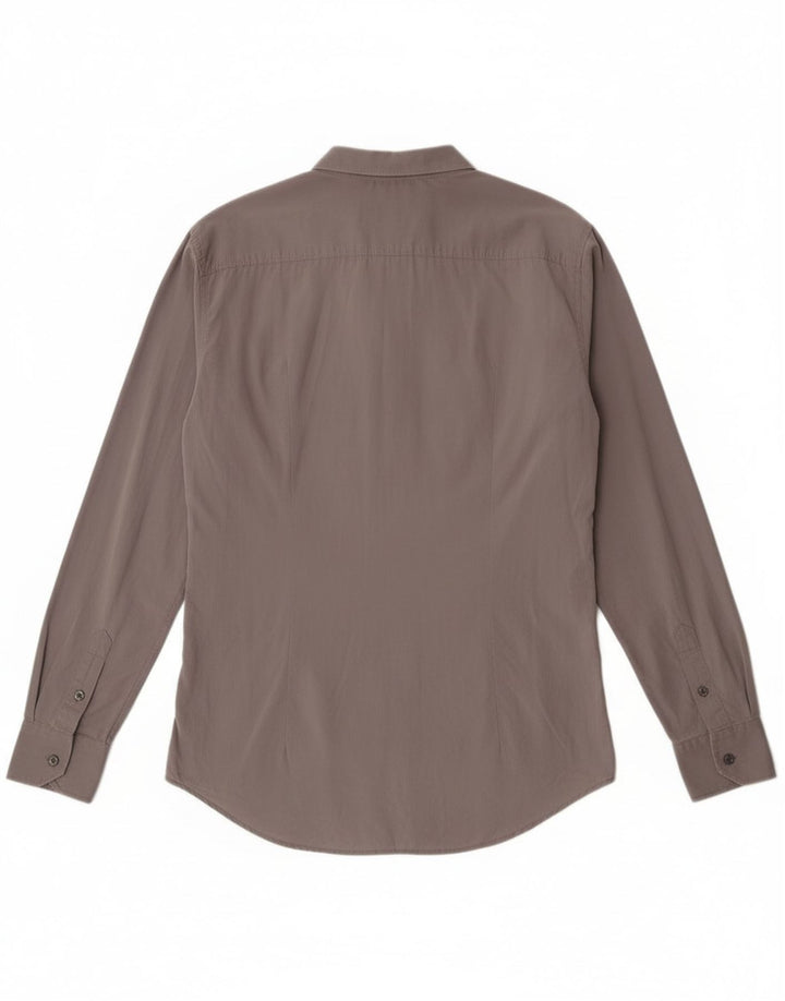 Dolce & Gabbana Herre Slim Shirt IT 52 Stor Grå Bomuld