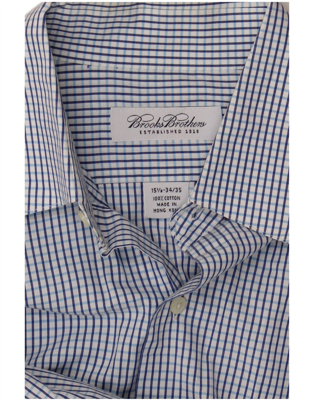 BROOKS BROTHERS Herreskjorte str. 15 1/2 Medium Blue Ternet Bomuld