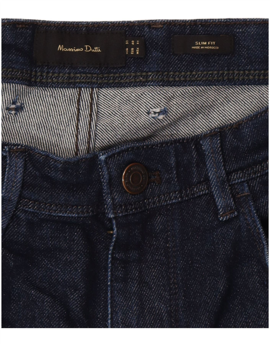 Massimo Dutti Herre Slim Jeans EU 40 Medium W31 L28 Marineblå Bomuld