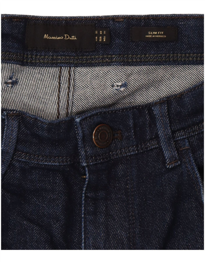 Massimo Dutti Herre Slim Jeans EU 40 Medium W31 L28 Marineblå Bomuld