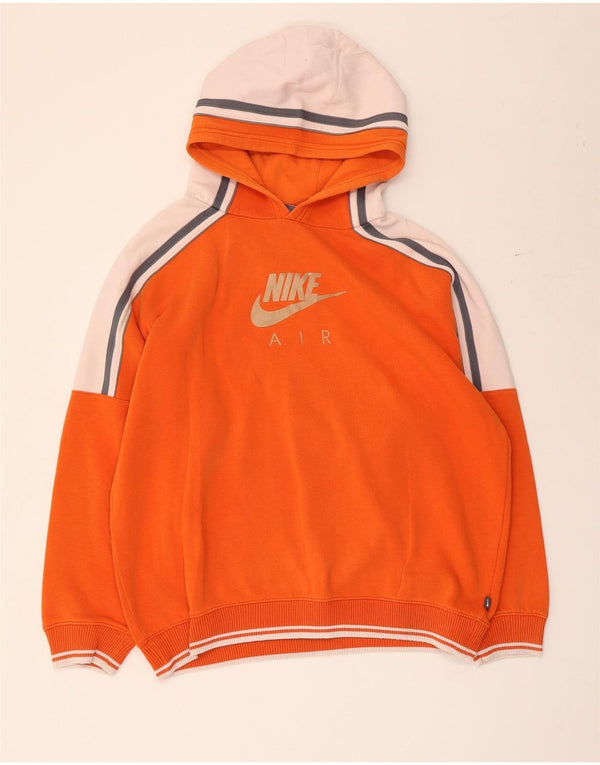 Nike Boys Graphic Hoodie Jumper 13-14 Years XL  Orange Colourblock Cotton