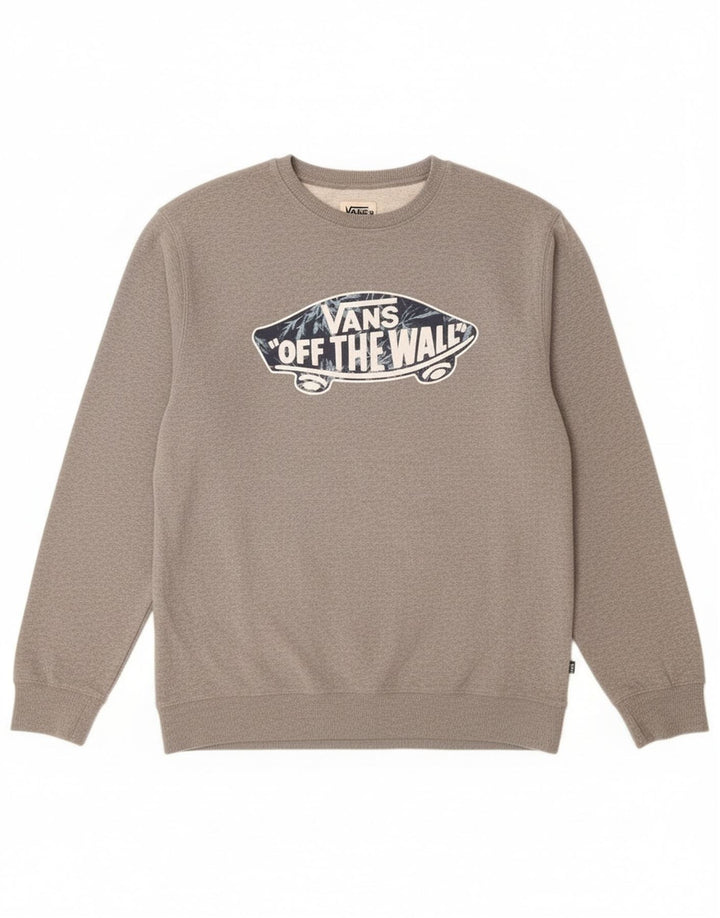 Vans Herre Grafisk Sweatshirt Jumper XL Grå Bomuld