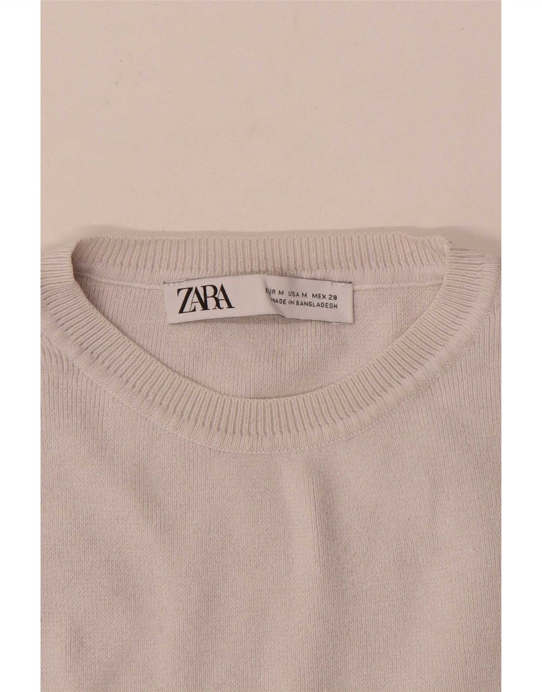 Zara Womens Crop Vest Top UK 12 Medium Beige