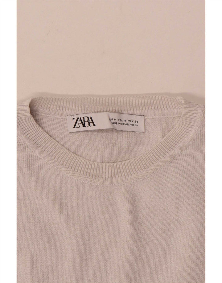 Zara Womens Crop Vest Top UK 12 Medium Beige