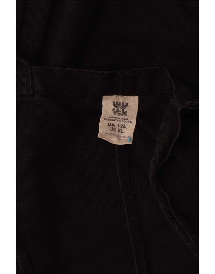 Lucy & Yak Dame Lang Dungaree Jumpsuit UK 12 Medium Sort Bomuld