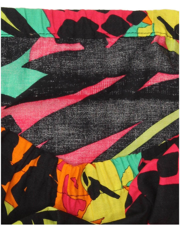 VINTAGE grafisk lige nederdel til kvinder W40 2XL flerfarvet patchwork