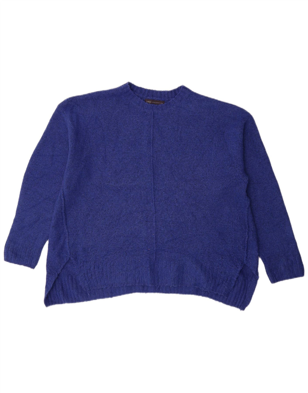 Marks & Spencer Dame sweater med rund hals DK 16 Stor blå akryl