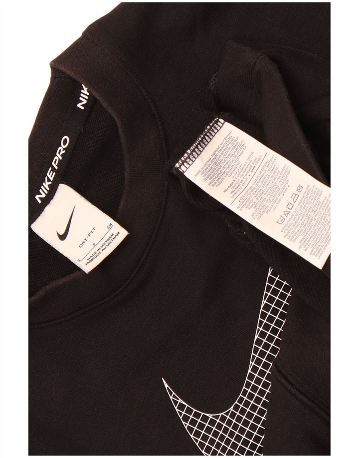 Nike Womens Grafisk Oversized Sweatshirt Jumper UK 10 Small Black Bomuld