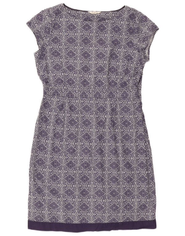 White Stuff Womens Sheath Dress UK 14 Large Purple Floral Cotton
