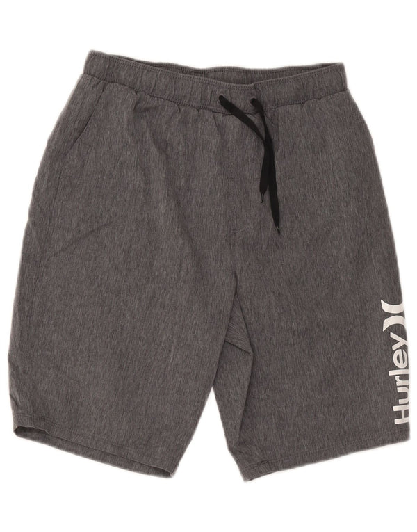 Hurley Boys grafiske sportsshorts 12-13 år W28 Grå polyester